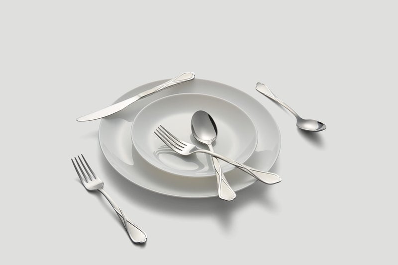 Cambridge Silversmiths Heather Sand 20-Piece Flatware Silverware Set, Stainless Steel, Service for 4, Includes Forks/Spoons/Knives - Image 3